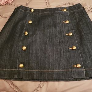 Michael Kors Denim Skirt w/gold buttons